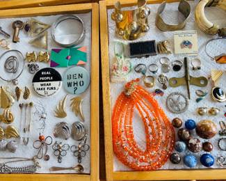 Hundreds of pieces of vintage costume jewelry, many signed.