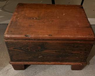 Vintage wooden folk art primitive stool.