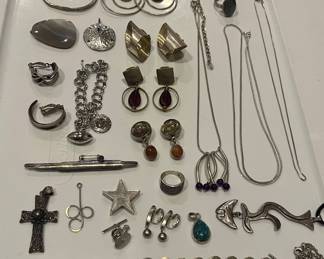 Sterling silver jewelry.