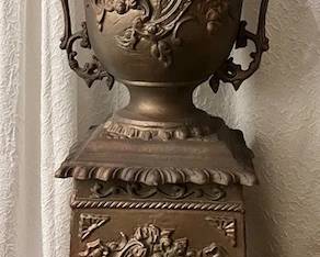 Neoclassical Bronze Cast Iron Urn  (One Piece)