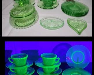 Swirl Pattern Uranium Glass