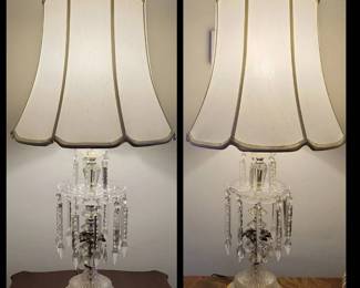 Vintage Hollywood Regency Crystal Lamps