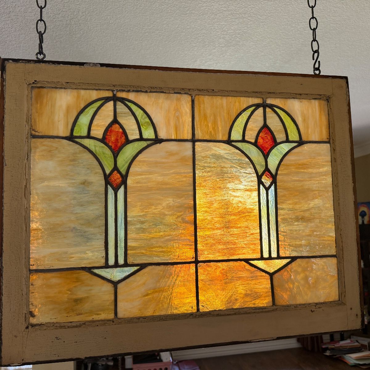 Antique stained glass window
