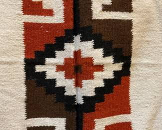 Vintage Zapotec Handwoven Wool Rug - Oaxacan "Mujeres" Doll & Diamond Pattern (7’ x 4’) $123.25 + tax