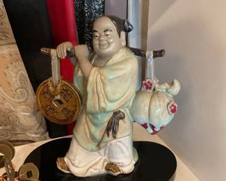 Vintage Chinese Shiwan mudman ceramic sculpture (9” tall) $42.50 + tax