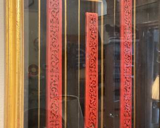 Framed antique Cinnabar lacquer panels (17” x 11”) $63.75 + tax
