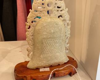Chinese carved white mad bell XVIII century nephrite jade (7” tall) $127.50 + tax