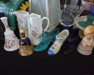 `Haviland limoge creamers;Vtg Lusteware; colbalt blue bell  &more
