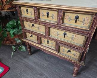 Antique painted chest/commode