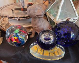 Vintage glass paperweight collection