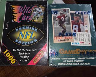 NFL football cards in unopened packages
