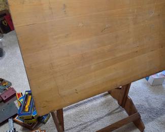 Vintage wood drafting table