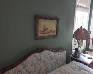 Antique upholstered headboard