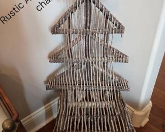 Rustic Bent wood stick child chair 