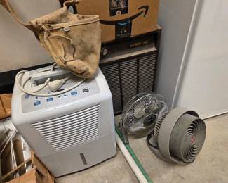 Portable dehumidifier & fans