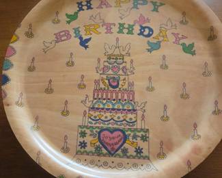 Vtg Swiss musical rotating platter 