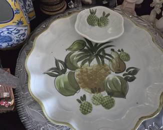 Vtg Los Angeles Pottery chip & dip dish 