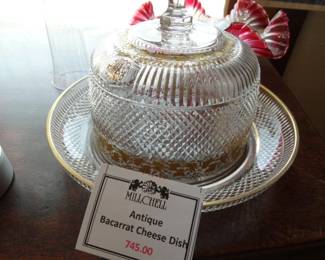 possibly the finest cheese or butter dish on the planet - It's Fine Cut and Gilt Decorated Bacarrat Crystal