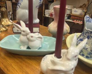 sweet bunny candlestick holders