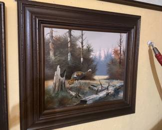 J.C. Michelet turkey oil framed painting