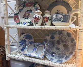 pretty blue and white pieces, salt and pepper, plates