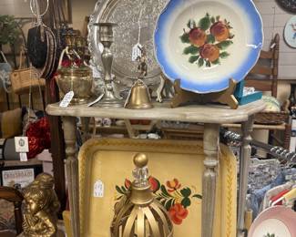 pretty decorative plates, silver plate serving tray