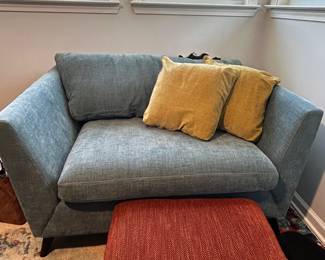 Wide chair and ottoman