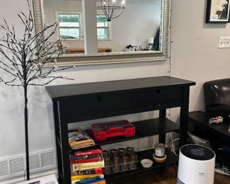 Large wall mirror and shelf 