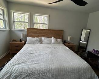 Queen bed with matching nightstands 