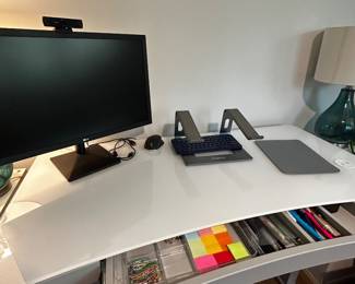 Desk and monitor