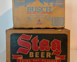 Vintage Stag Beer and Busch Beer Boxes