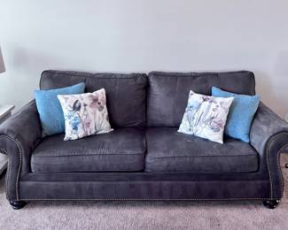 Dark Blueish Grey Sofa and Loveseat