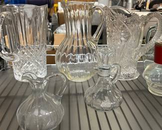 Crystal and glass pitchers 