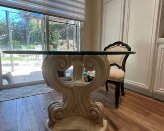 sculptural George Roche-style plaster tables and console