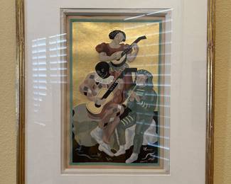 Artwork by Gino Severini 1 of 9 pochoir art (stencil-based printmaking technique.)  Authenticated and appraised by Clark & Moss Fine Art & Auctioneers