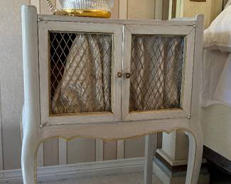 Wake up like French royals  in this King size Bedroom suite with his and her armoire, vanity, nightstands and bed frame 