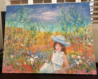 Artwork by impressionist child figure artist Kurt Polter. Authenticated and appraised by Clark & Moss Fine Art & Auctioneers