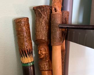 Carved Indian Walking Sticks