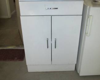 White Metal Garage Cabinet w/Drawer