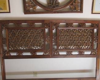Vintage Carved Full Size Headboard