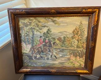 Needlepoint framed art