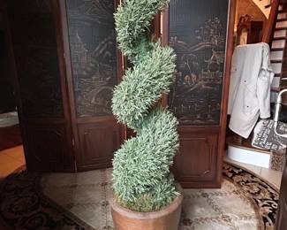 Faux Spiral potted Topiary, 62"H,  was $65, NOW $45