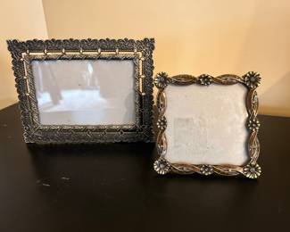 Silver ornate frame, was $10, now $7.  Bronze enameled floral square frame,  was $10, now $7
