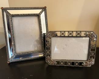 (Mirrored frame with amber corner insets,  was $12, now $8/SOLD).  Gold Variegated frame,  was $10, now $7