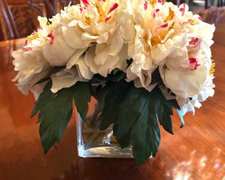 Floral arrangement in glass vase, 12"H,  was $15, NOW $10