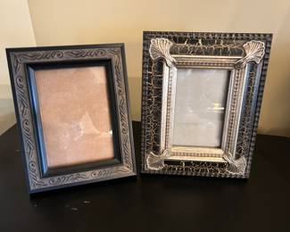 Brown frame with embossed scrolling,  was $9, now $6.   Gold & black crackle frame, was $10, now $7