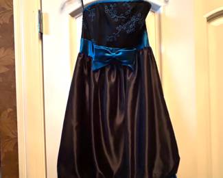 Black short formal  w/blue bow,  was $40, NOW $20