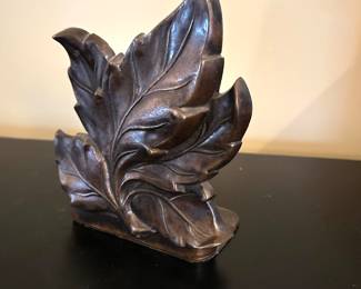 Metal Leaf book end, 6"H,  was $9, now $5