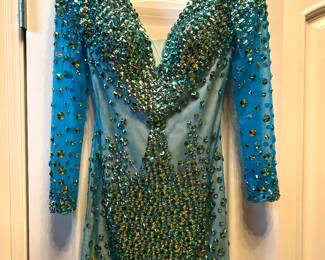 Blue/turquoise short formal dress, was $65, NOW $38