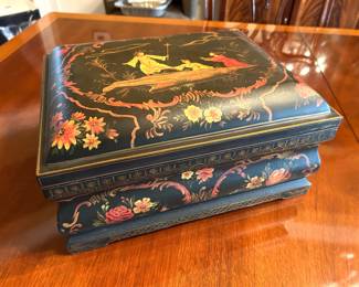 Beautiful Floral Decorative Asian box, 14"W x 11"D x 7.5"H,  $28